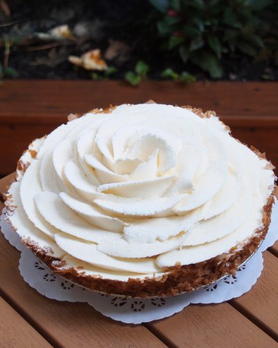savor the classic flavor of a traditional banana cream pie at Mia's Bakery.