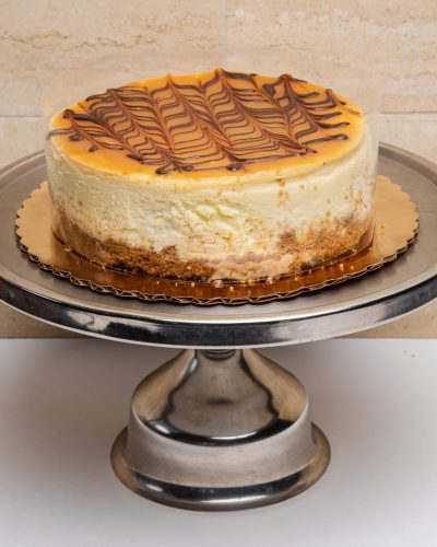 savor the classic flavor of a NY-style caramel cheesecake at Mia's Bakery.