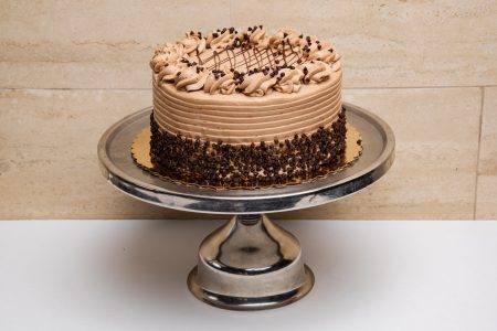 savor the classic flavor of a traditional nutella cake at Mia's Bakery.