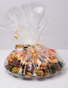 A tray of 2 lb cookies from Mia's Bakery