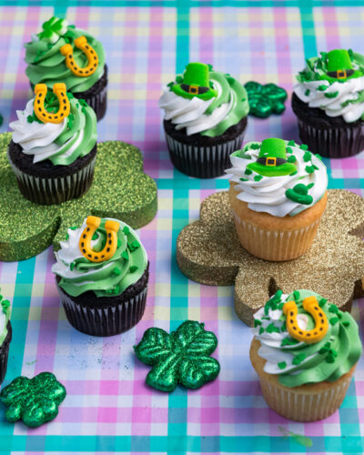 savor the unique flavor of St. Patrick's Day cupcakes at Mia's Bakery.