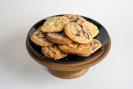 A tray of 12 large cookies from Mia's Bakery
