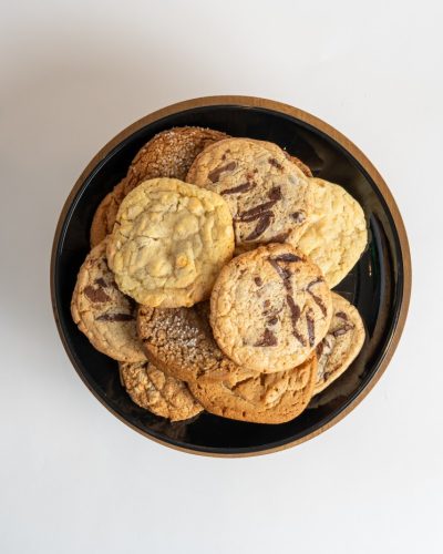 12 assorted large cookies on a tray, Mia's Brooklyn Bakery NYC