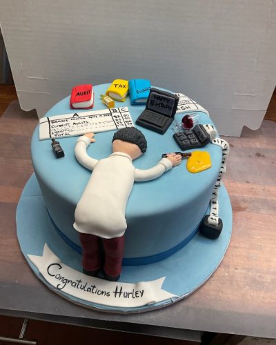 Funny Accountant Custom Cake – Graduation or Office Celebration – Mia’s Bakery